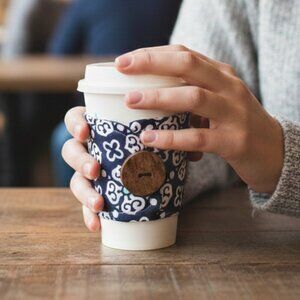 Handmade Coffee Cup Sleeve Cozy – Reusable Slip-On Mug Cup Holder | Eco Friendly
